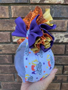 3 Witches Shredded Wrap -  Over the Top Halloween Bow.