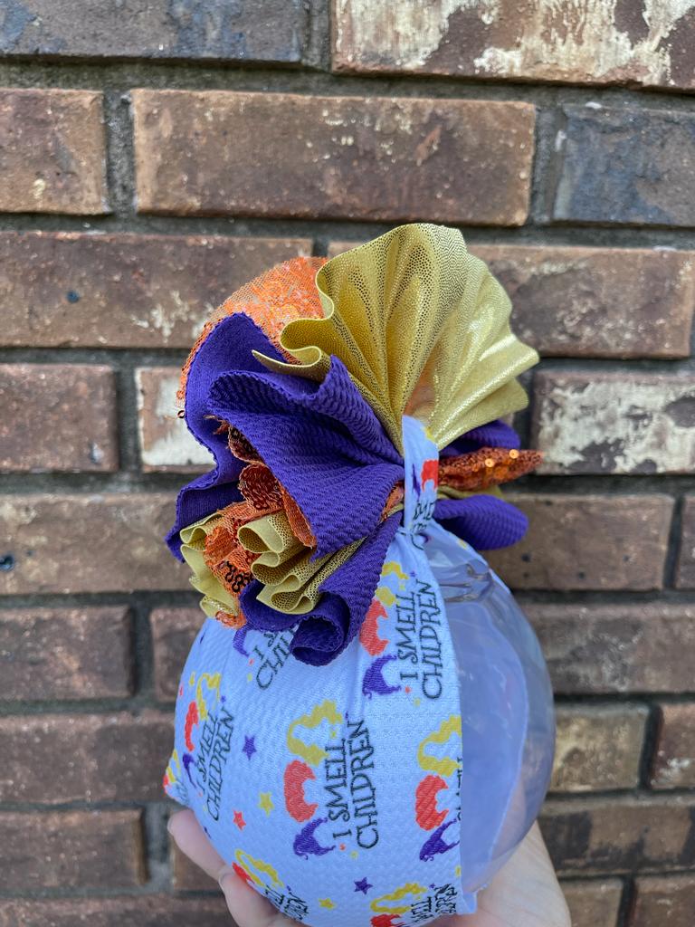 3 Witches Shredded Wrap -  Over the Top Halloween Bow.