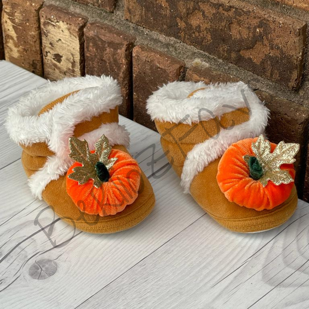 Fall Pumpkin Booties