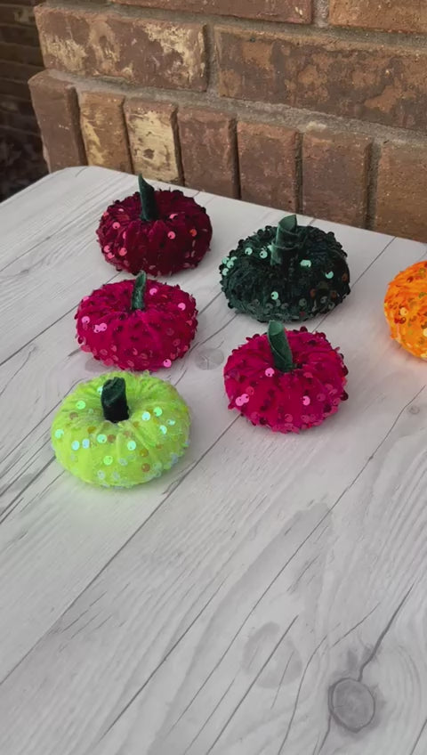 Velvet Sequin Pumpkin Piggies